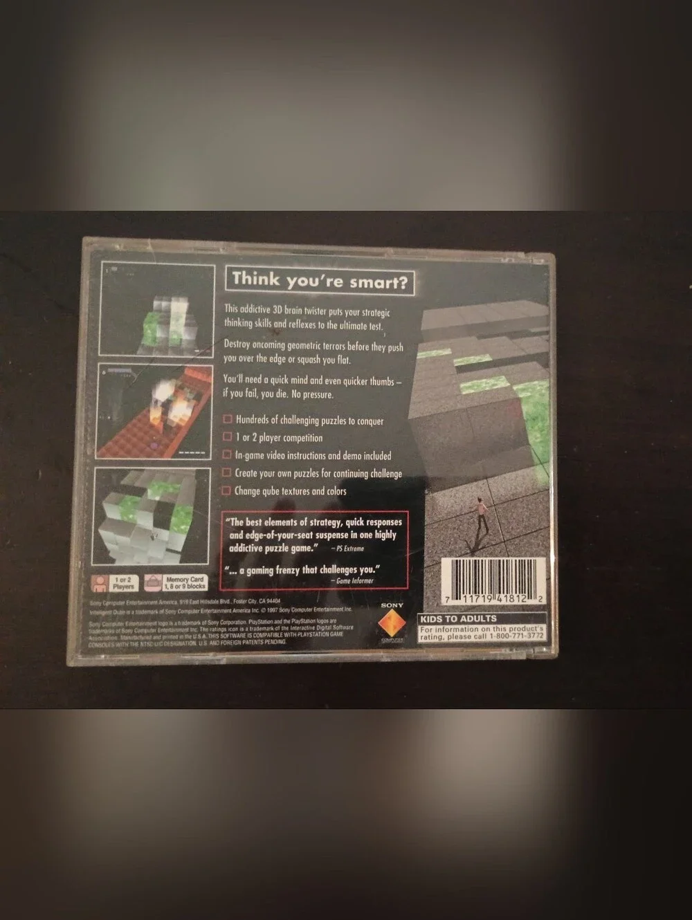 Sony Ps1 Intelligent Qube Cib— Black & Green Cover Art